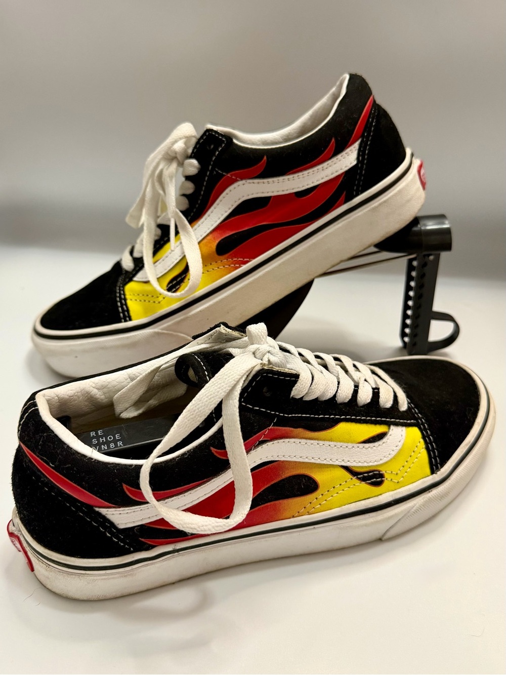 Vans Old Skool Sneakers in Black/Red/Yellow Flame Size 7 Men 8.5 Women
